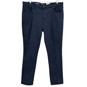 St. John's Bay Men's Slim Fit Tapered Stretch Navy Chino Pants Size 42x32 NWT